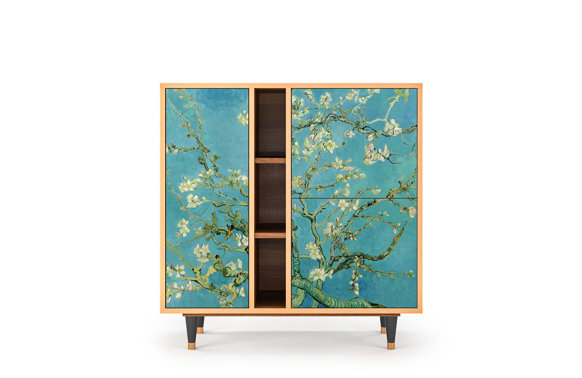 ALMOND BLOSSOM BY VAN GOGH - Buffet  bleu 3 portes L 94 cm