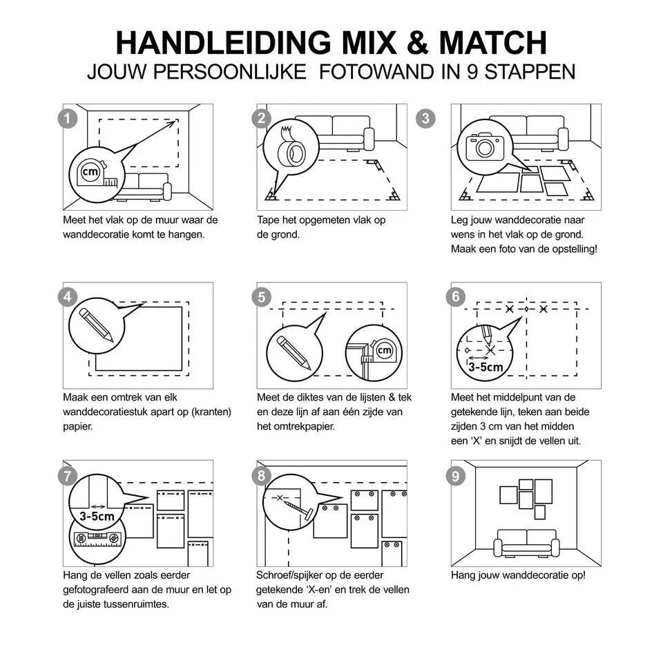 Set poster met lijst - Abstract