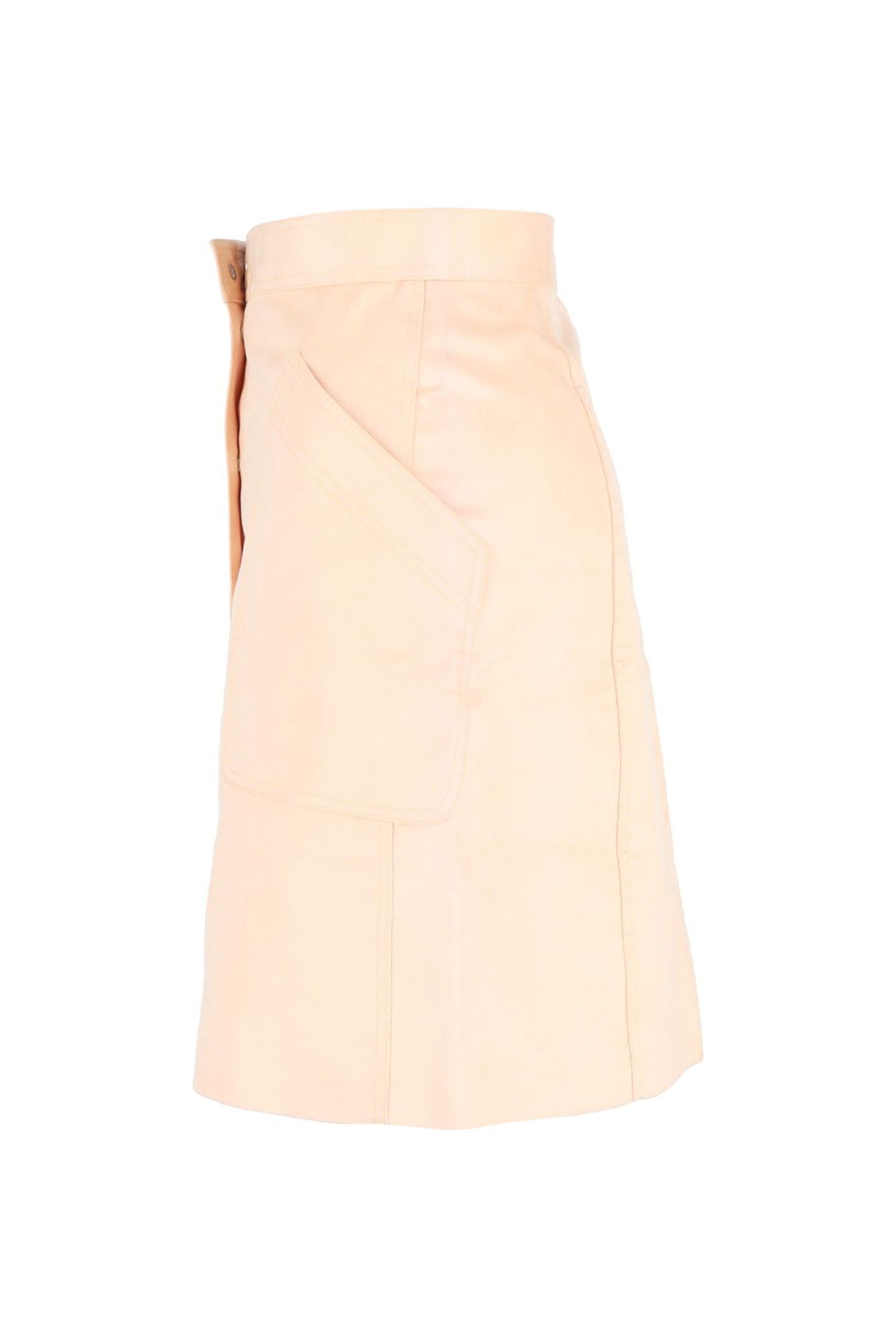 Bottega Veneta Preloved Fustian Skirt in Beige Wool Velvet