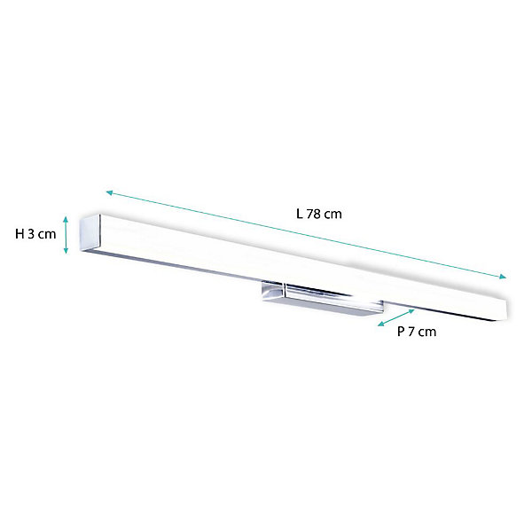 Applique de salle de bain 78 cm chrome - Voltman