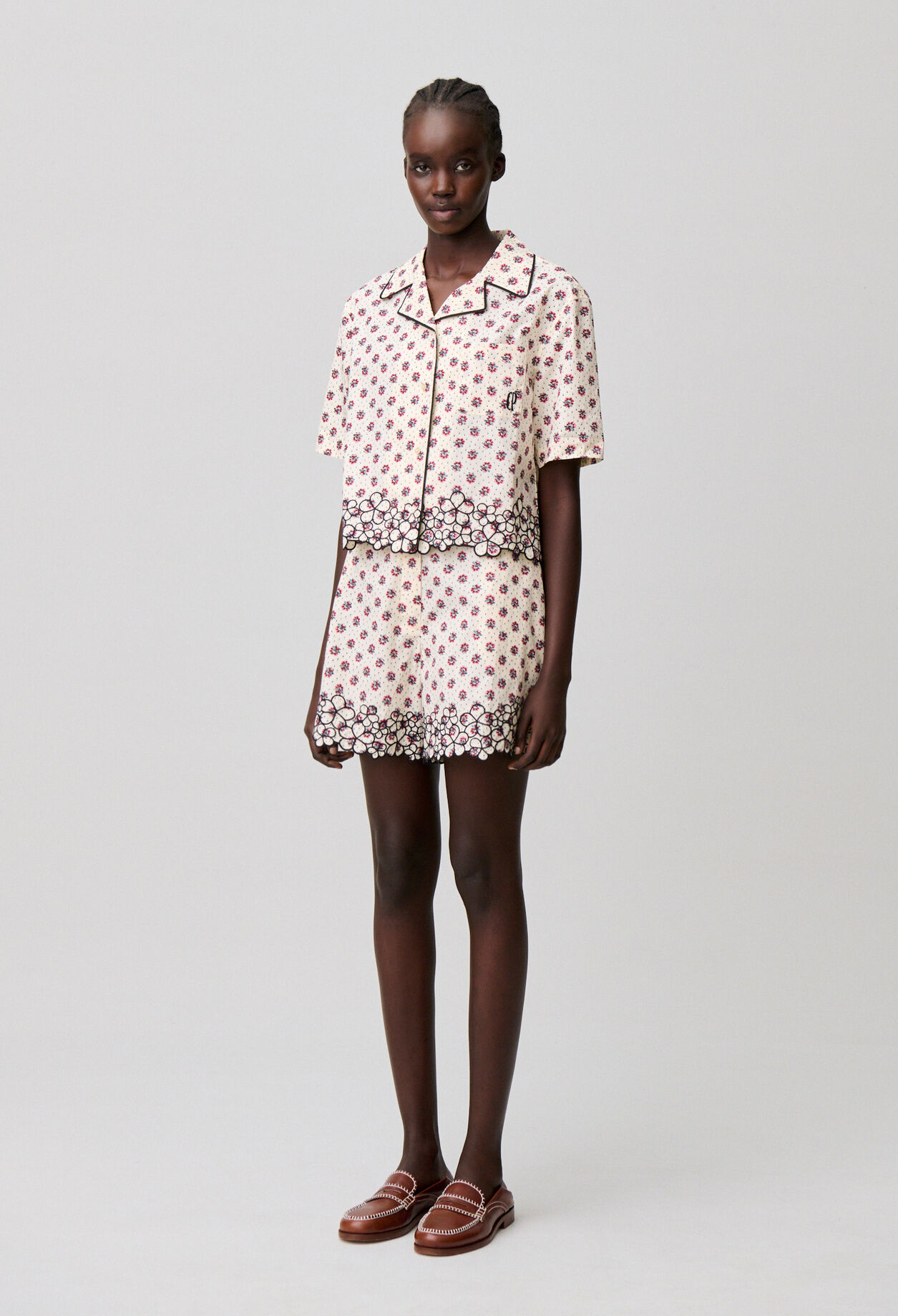 Chemise coton broderie