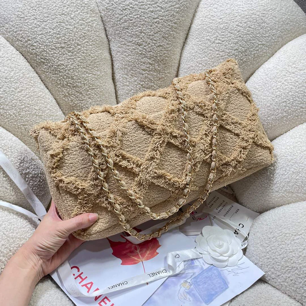 Chanel Large Crochet Flap Shoulder Bag