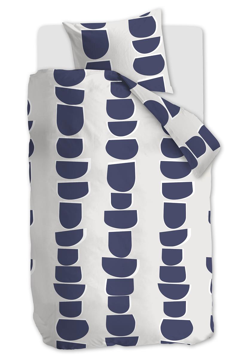 vtwonen Moons dekbedovertrek - Eenpersoons - 140x200/220 cm - Indigo