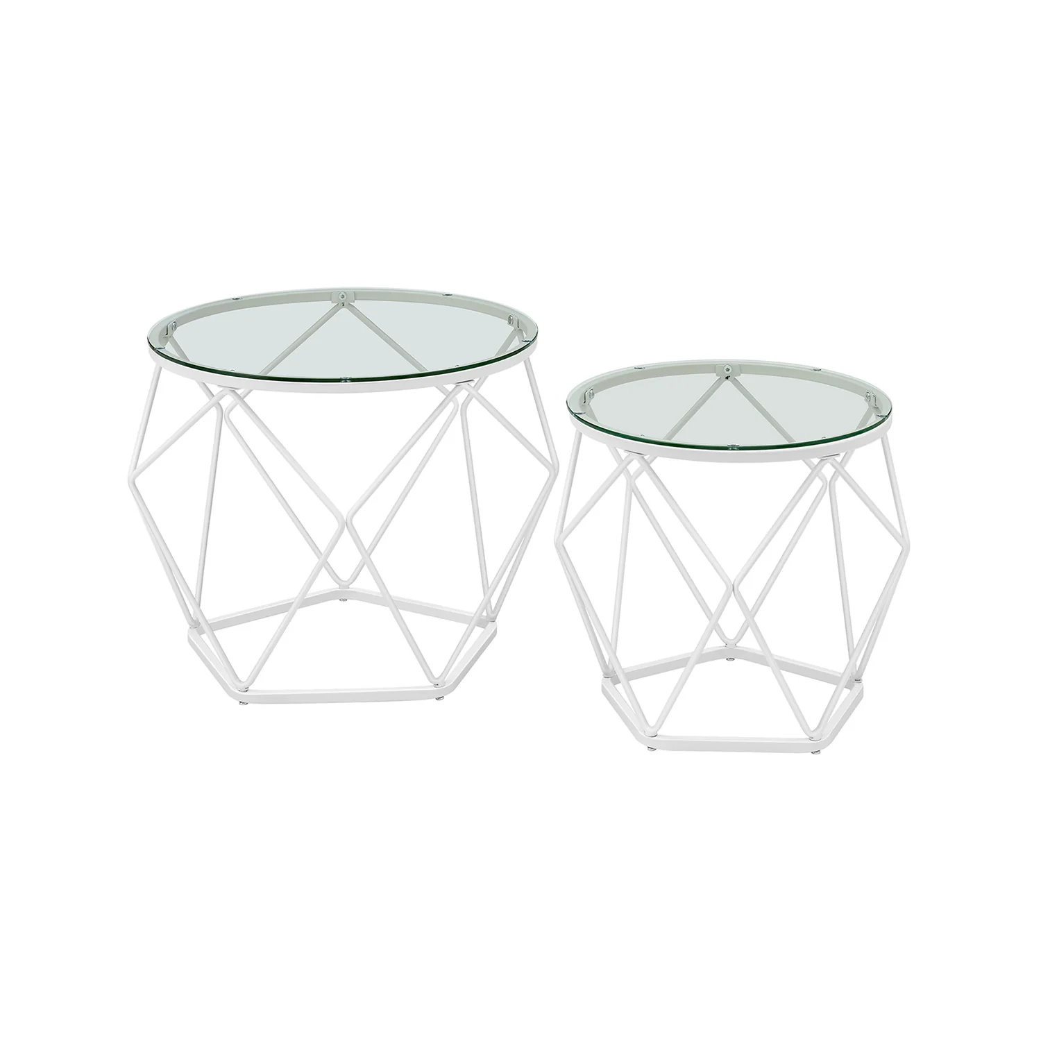 2 Tables basses rondes plateau amovible