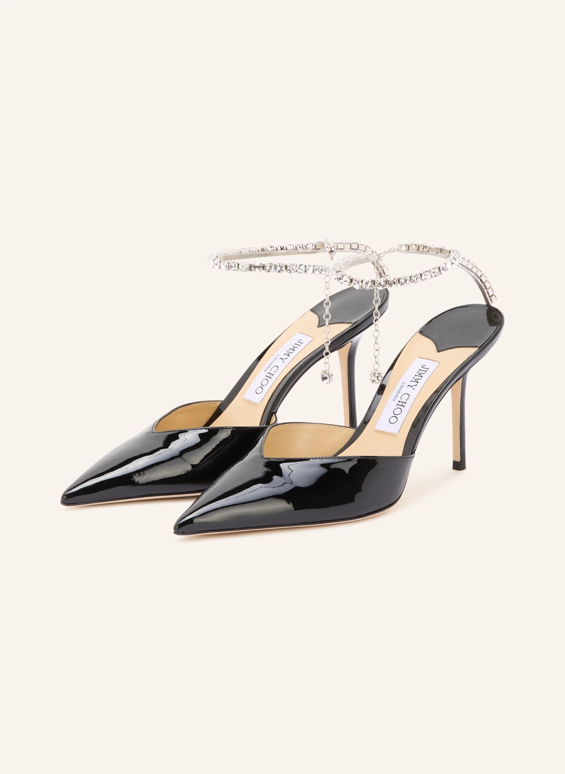 JIMMY CHOO Slingpumps SAEDA 85 mit Schmucksteinen