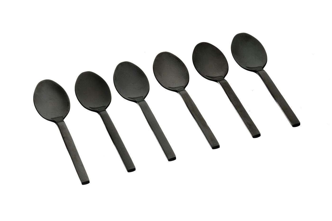 NUDE - Lot de 6 petites cuillères en inox noir