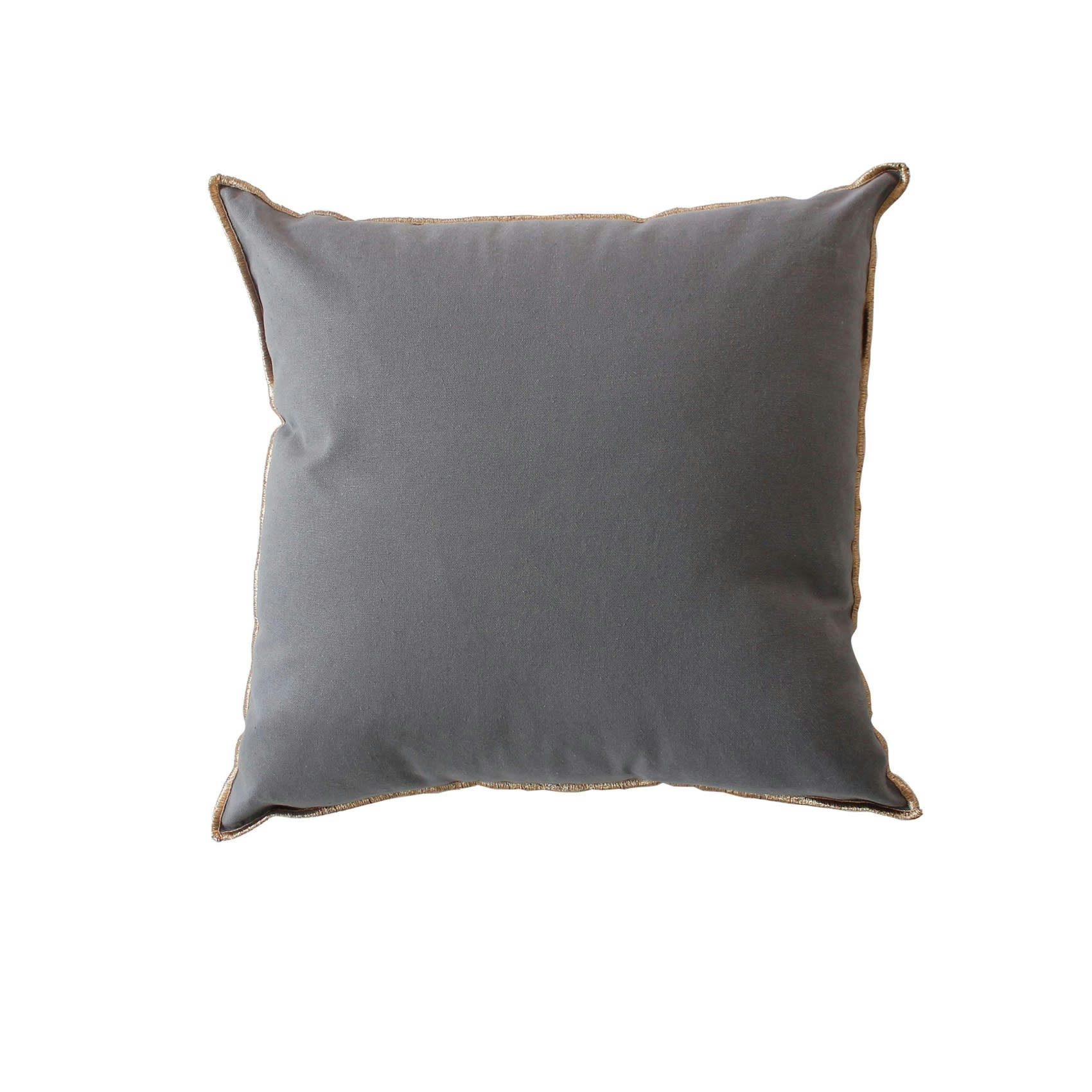 - Coussin déhoussable uni au style chic coton gris clair 40x40 cm