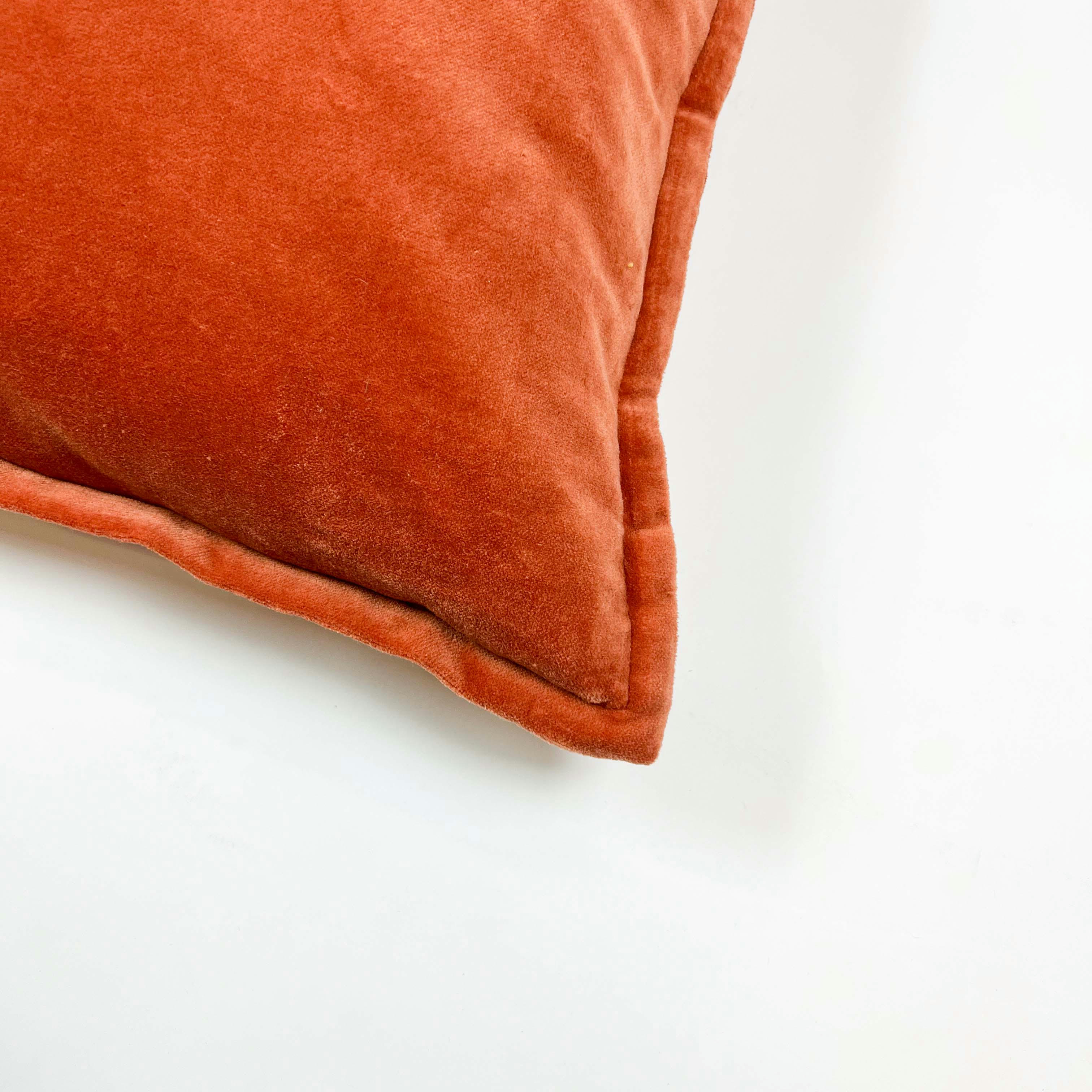 CAITH - Housse de coussin orange en velours-50x50 cm uni