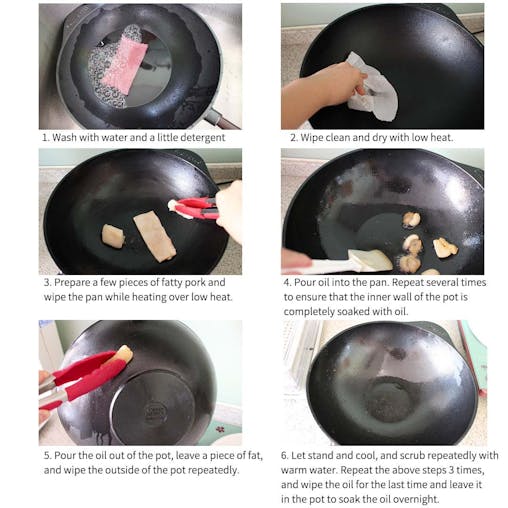 SOGA 32cm Commercial Cast Iron Wok FryPan Fry Pan with Double Handle