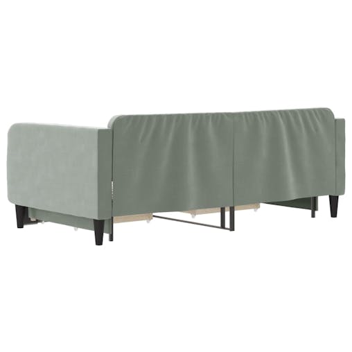 NNEVL Daybed with Trundle and Drawers Light Grey 90x190 cm Velvet