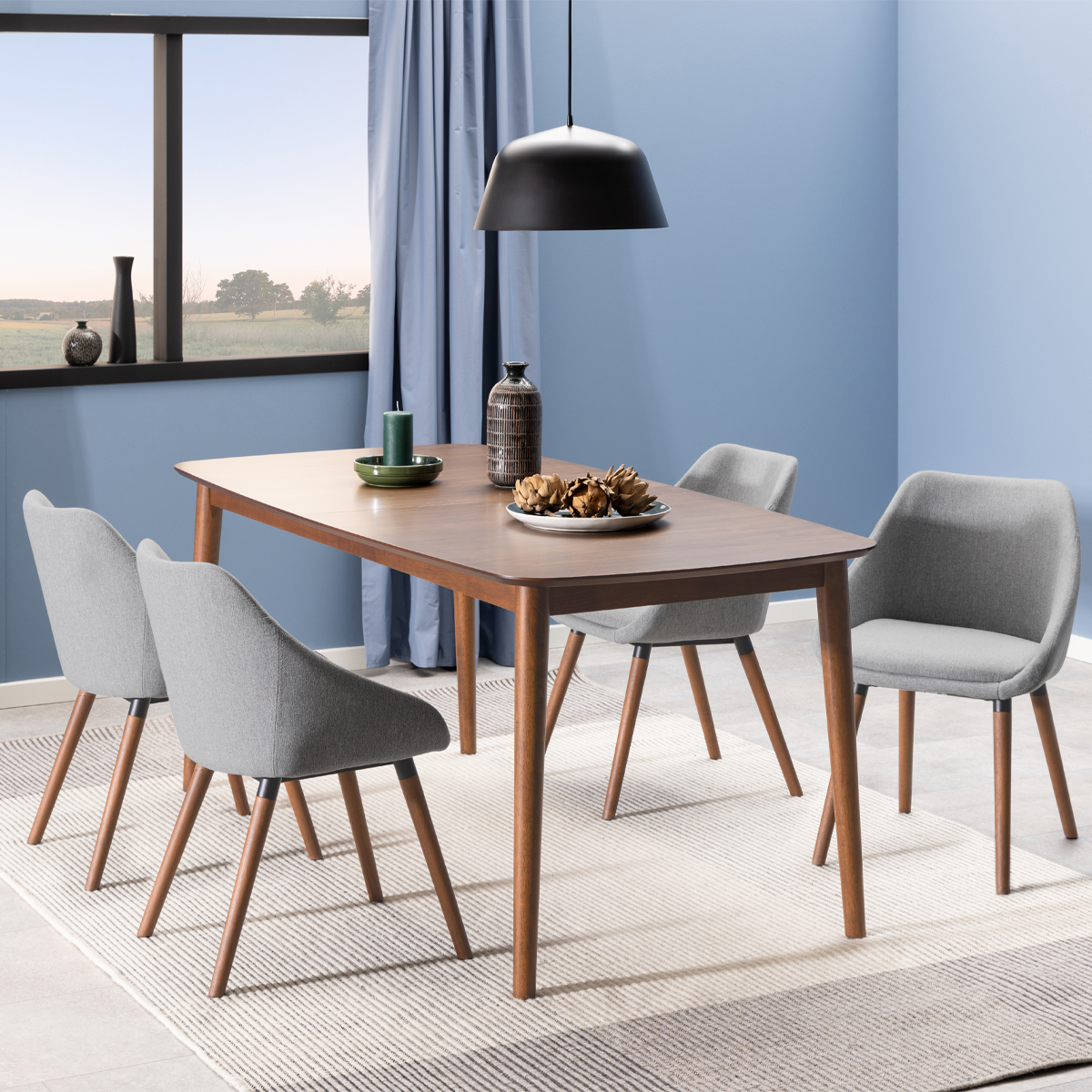 Lisomme Victor Uitschuifbare Houten Eettafel 180 x 90 cm - Walnoot