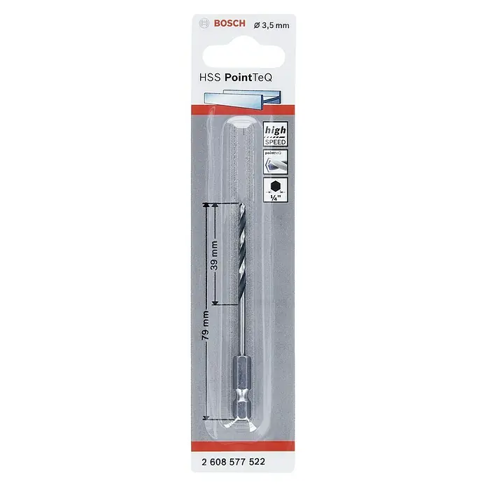 METALLBOR BOSCH HSS POINTTEQ HEX 3,5X79MM