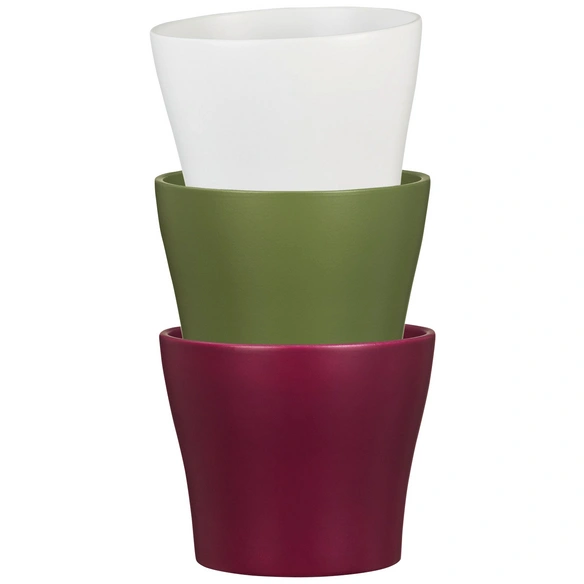 Übertopf, Breite: 27 cm, weiß, Keramik