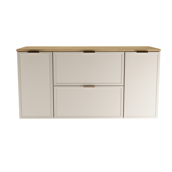 Szafka pod Umywalkę z Blatem 120cm Fronty Ramka Dąb Cremona / Kaszmir