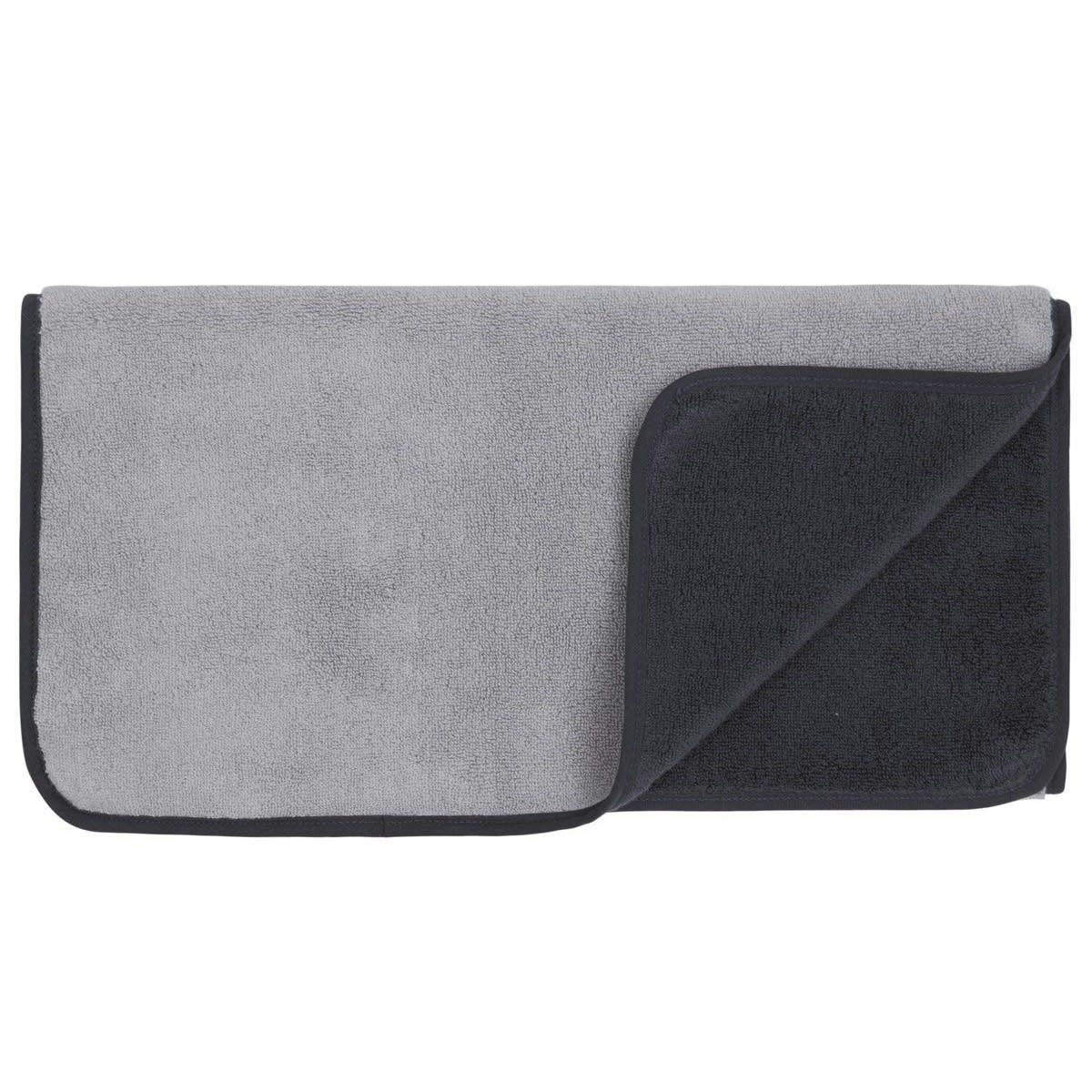 RAMATUELLE - Serviette de toilette double face éponge zéro gris perle 50x100 cm