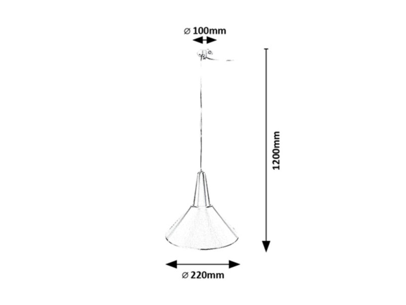 Lampa wisząca czarna Felipe 1xE27x40W wym: 120x22x22 cm Rabalux