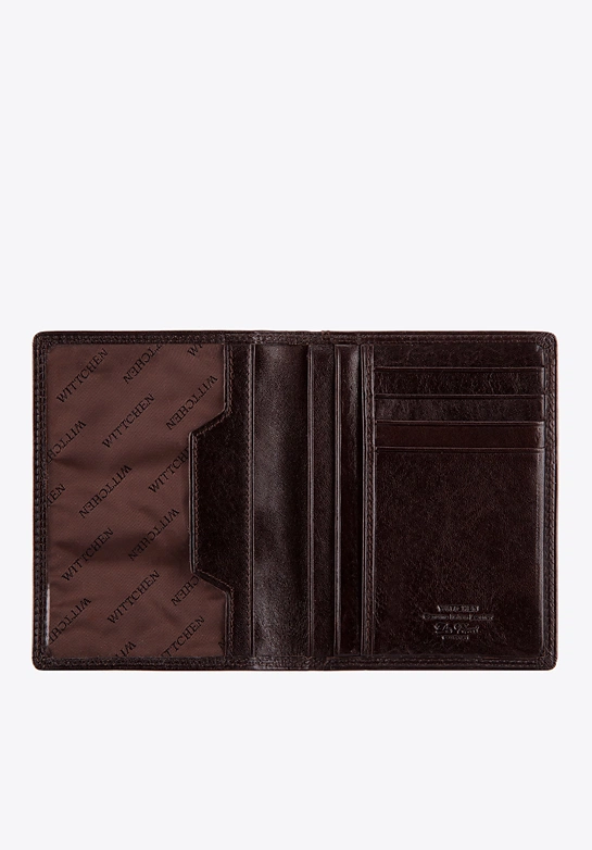 Etui na dokumenty skórzane klasyczne brązowe