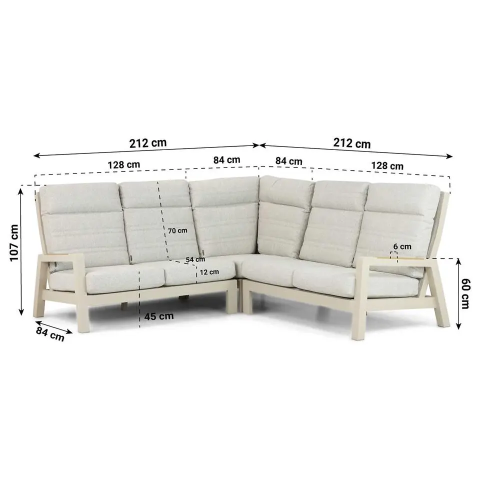 Hoek loungeset 5 personen Aluminium Taupe Lifestyle Garden Furniture Evora
