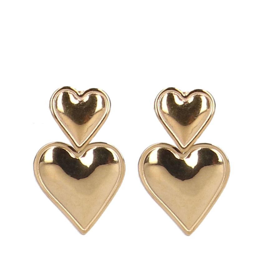 Manfield Goudkleurige hartjes oorbellen