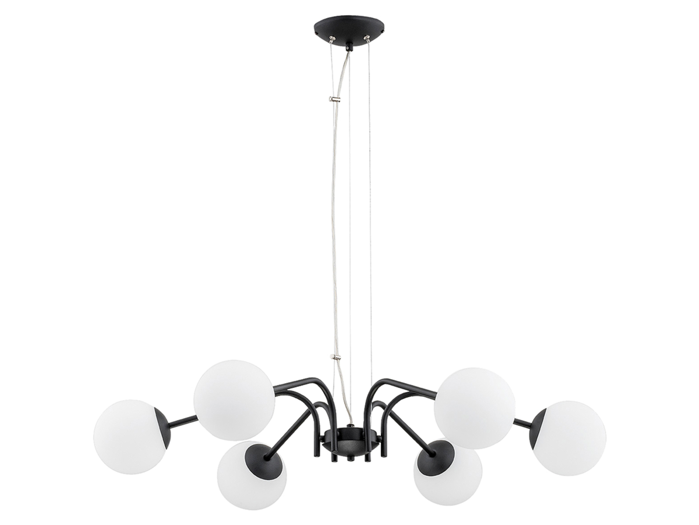 Lampa wisząca Nol 6-punktowa stalowa czarna
