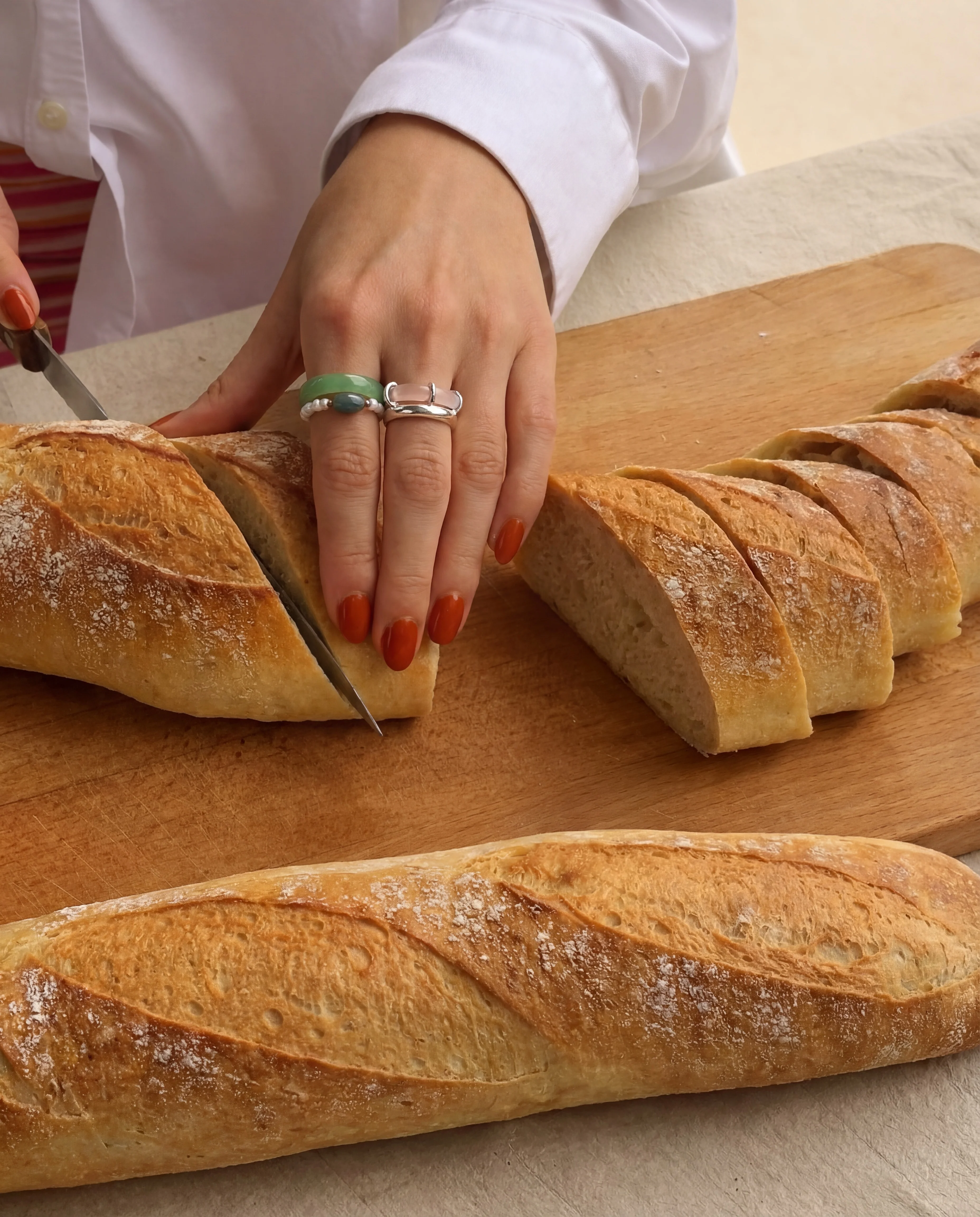 Isa — Jade and Beaded Pearl Stretch Ring