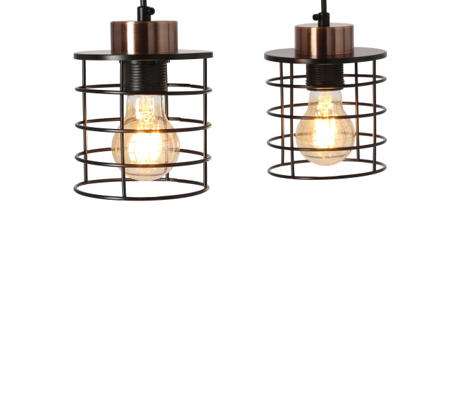 Lampa wisząca czarna GLOB 2xE27x40W wym: 100x37x12 cm Candellux