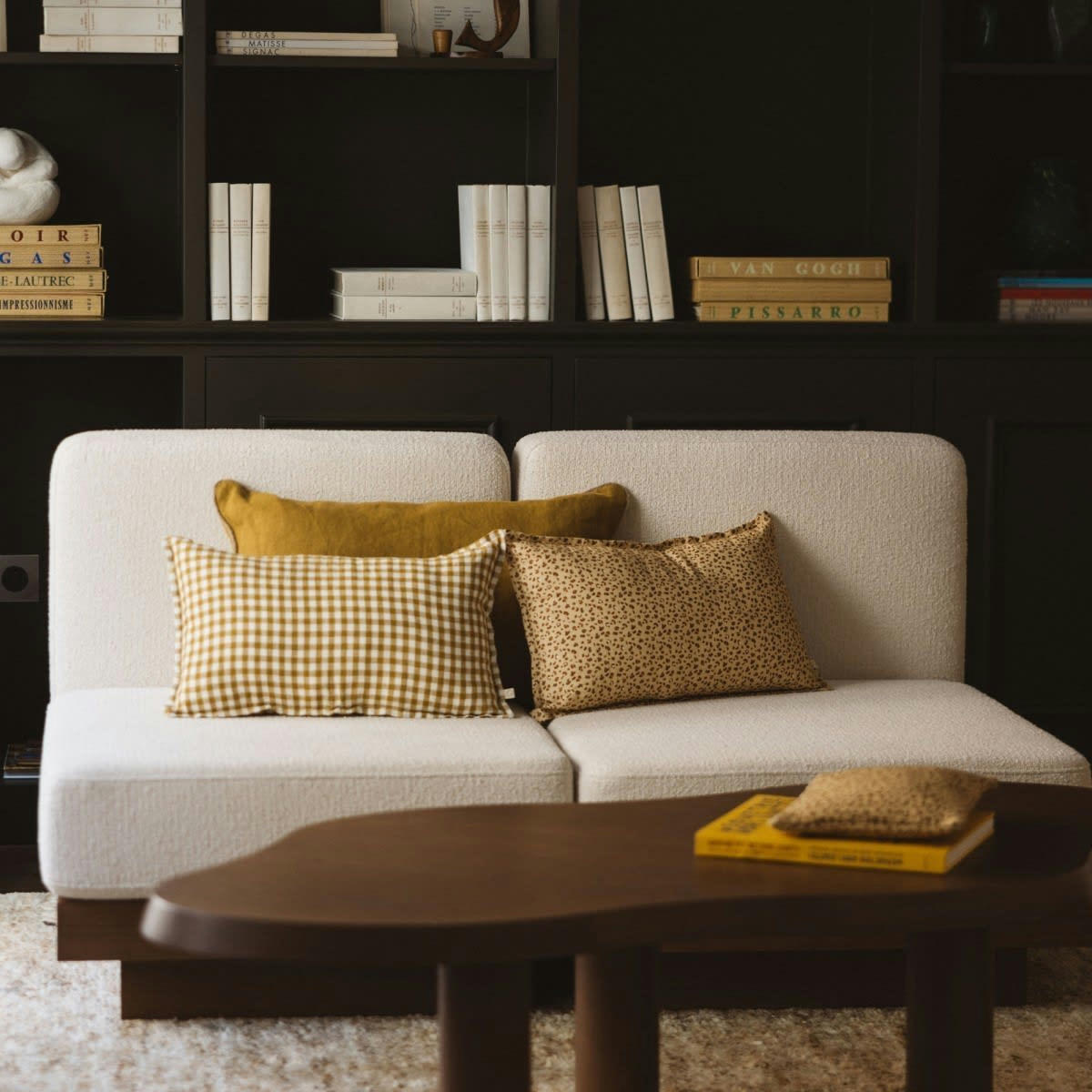 HÔTEL PARTICULIER - Coussin en lin lavé vichy brique 30x50