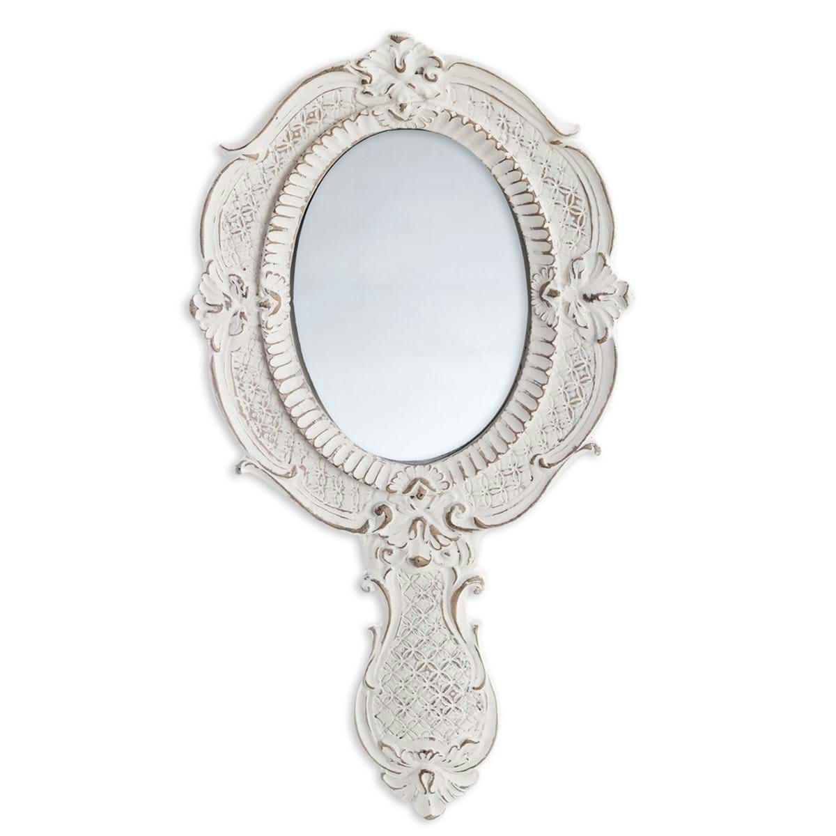 Bella - Miroir en résine blanche 23 cm