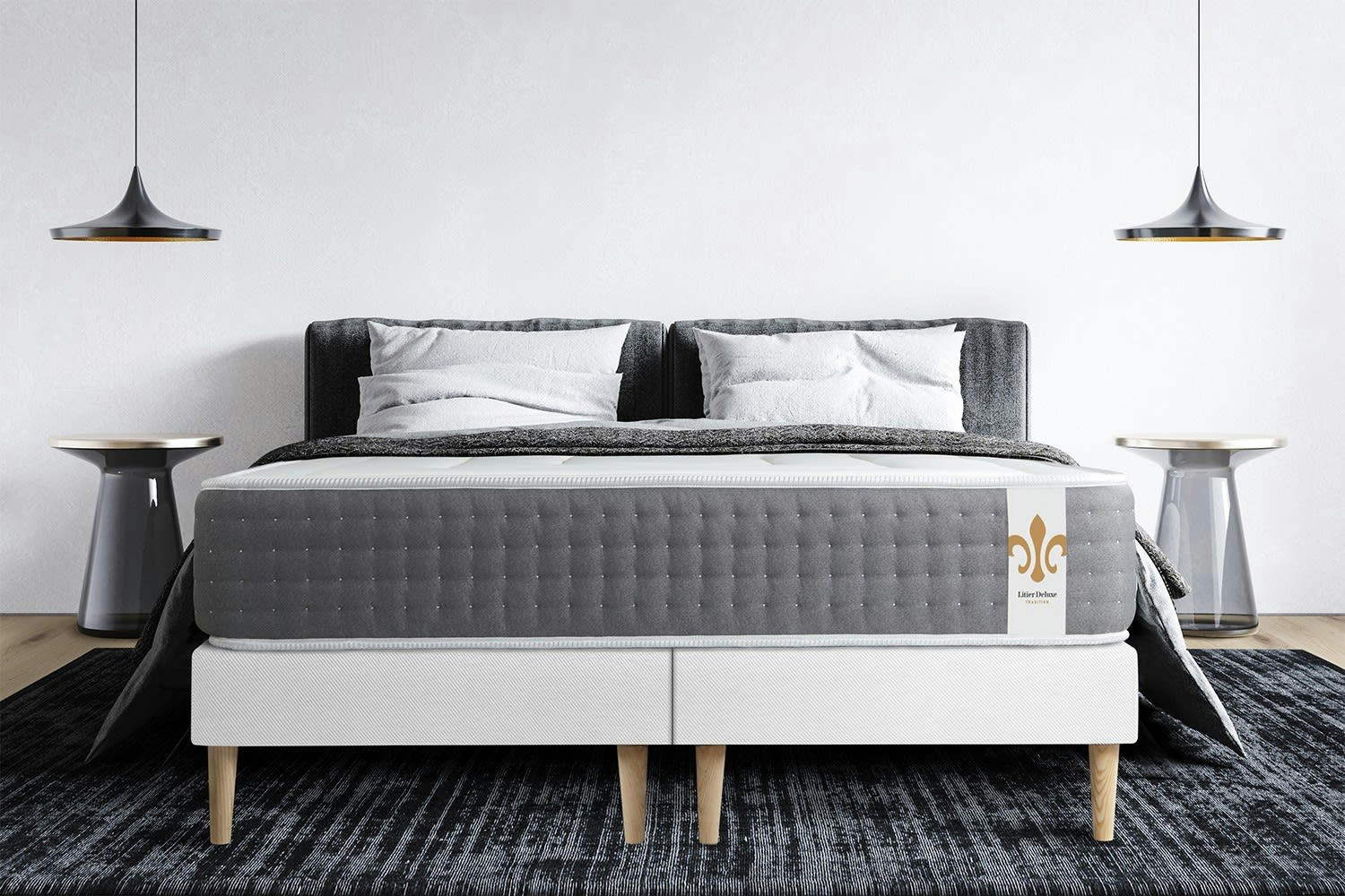 - Pack matelas sommier 200x200 oreiller couette