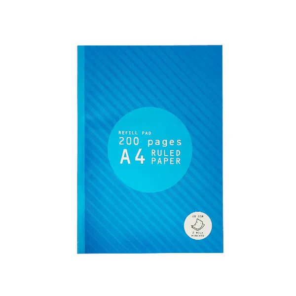 A4 Refill Pad 200 Page Ruled Side Bound