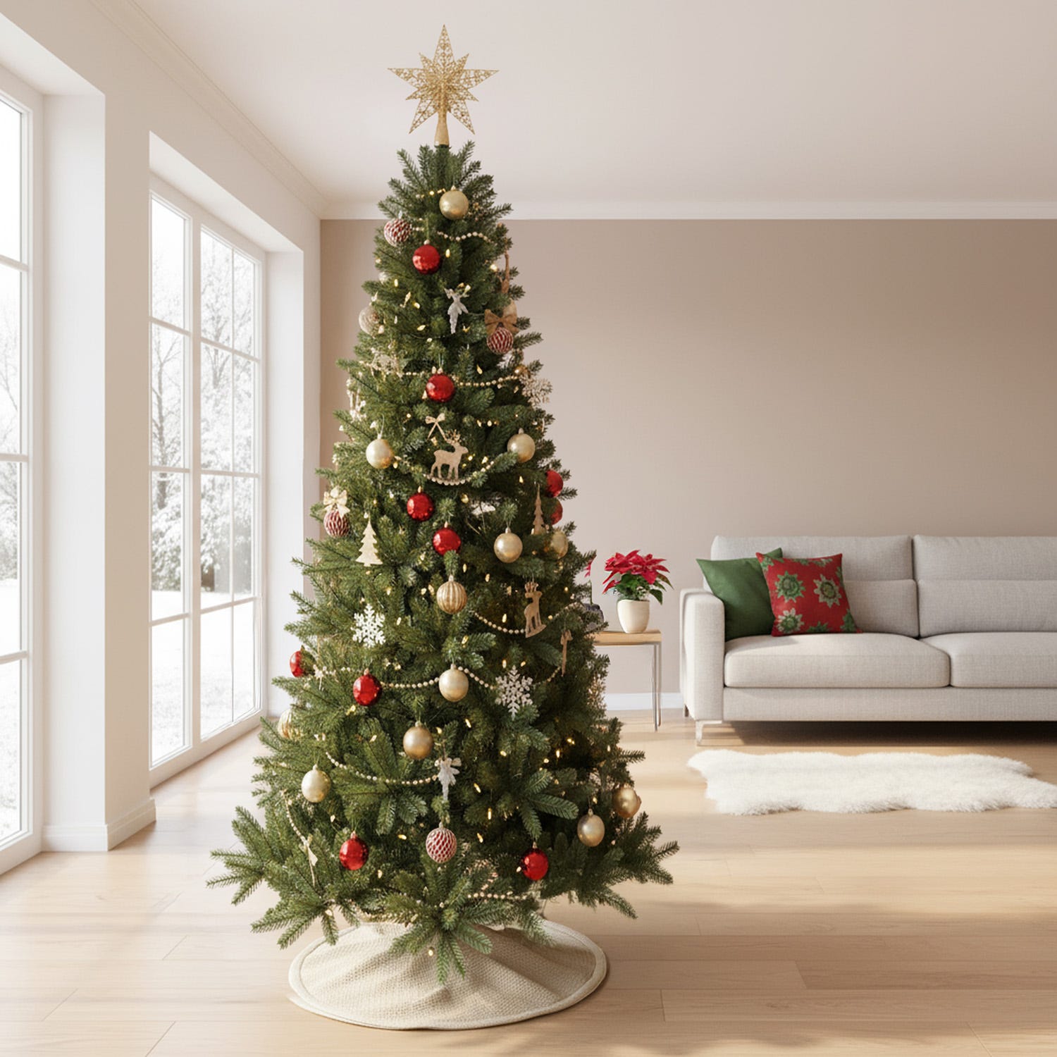 Albero Natale 210 cm verde slim Montecarlo