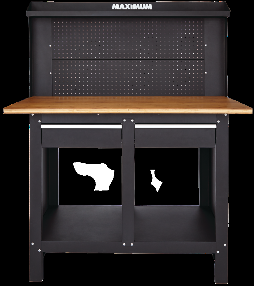 MAXIMUM Steel Heavy-Duty Workbench/Work Table w/ Pegboard, Slide Drawers & Shelf, 48x24x61-in