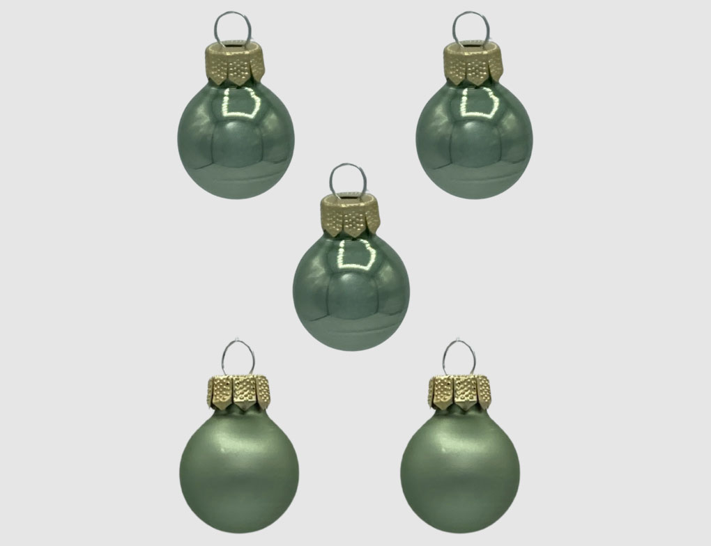 Weihnachtskugeln Salbei Glas Ø3cm matt & opal