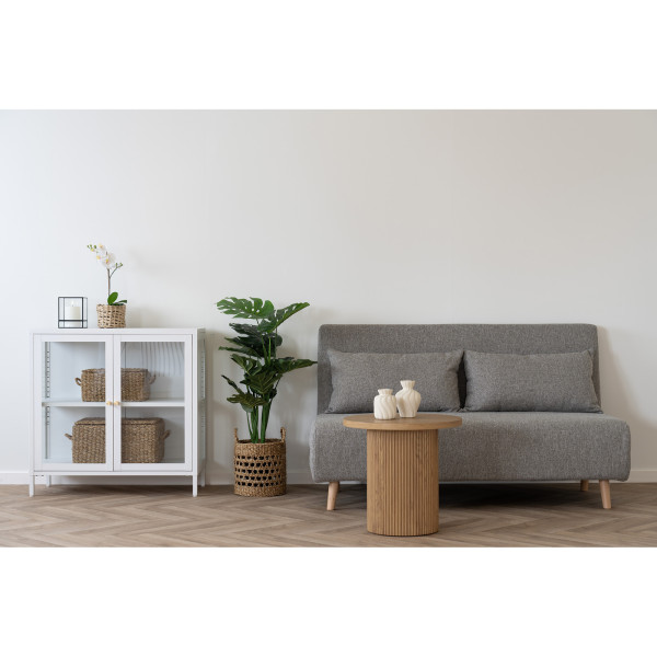 Sofa rozkładana Marlow 2 szara nogi naturalne 2-osobowa