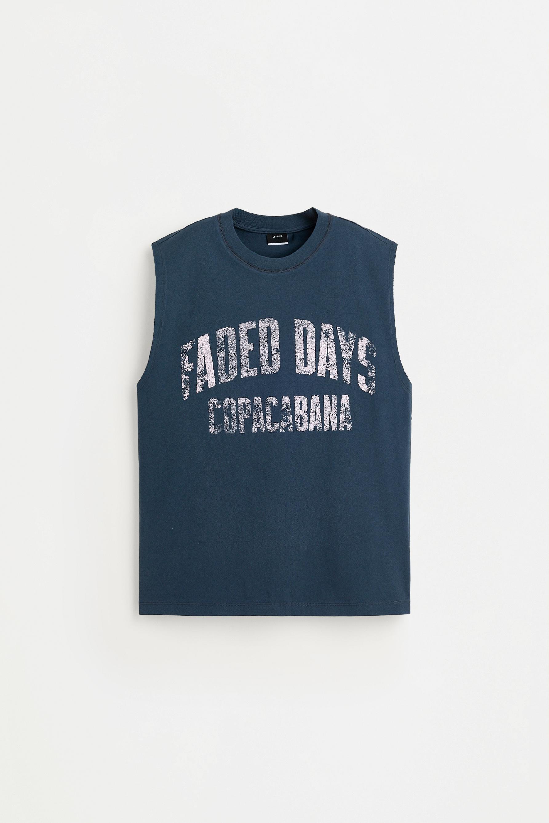 Camiseta tirantes texto efecto lavado