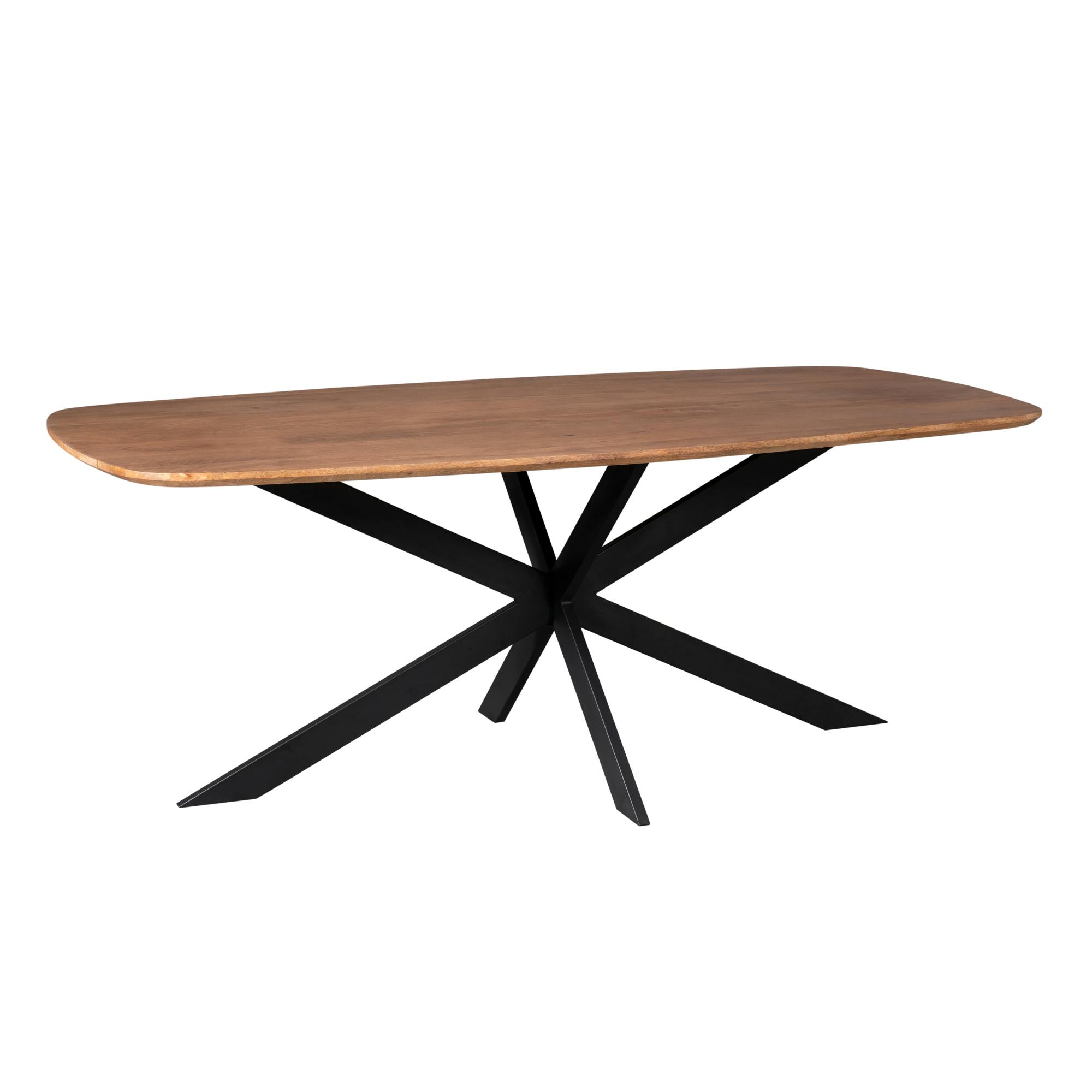 Table bords arrondis en bois 200 cm UTAH