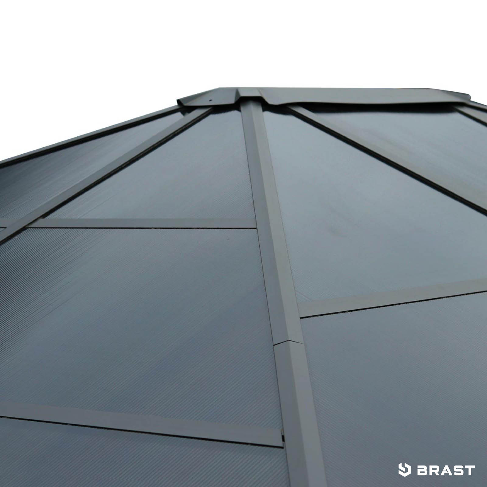 BRAST Alu Pavillon PREMIUM mit festem Dach 3x4m grau