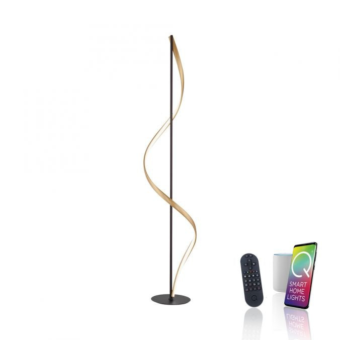 Paul Neuhaus Vloerlamp Q-Swing Smart Antraciet Goud 24 Watt