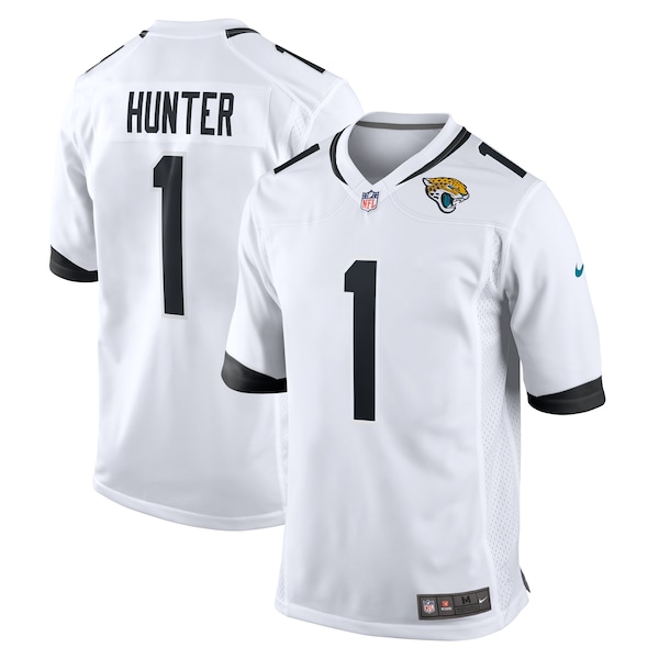 Travis Hunter Jacksonville Jaguars Nike 2025 NFL Draft First Round Pick Game Player Jersey - White/Black/Teal