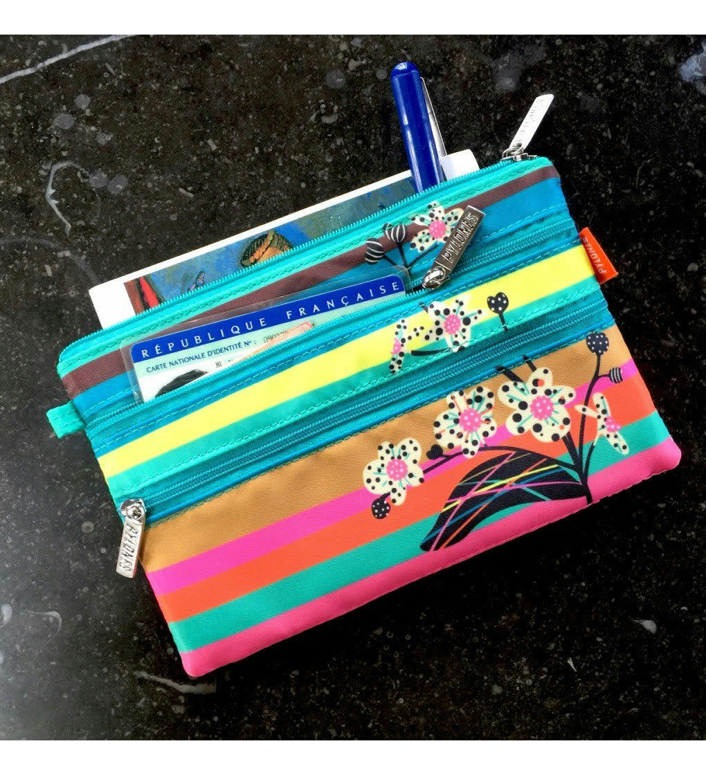 ZIP IT - Pochette 3 zips 20x13x1cm