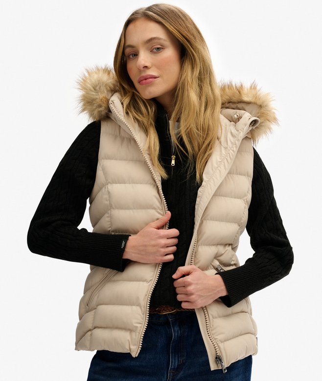 Fuji Faux Fur Hooded Gilet