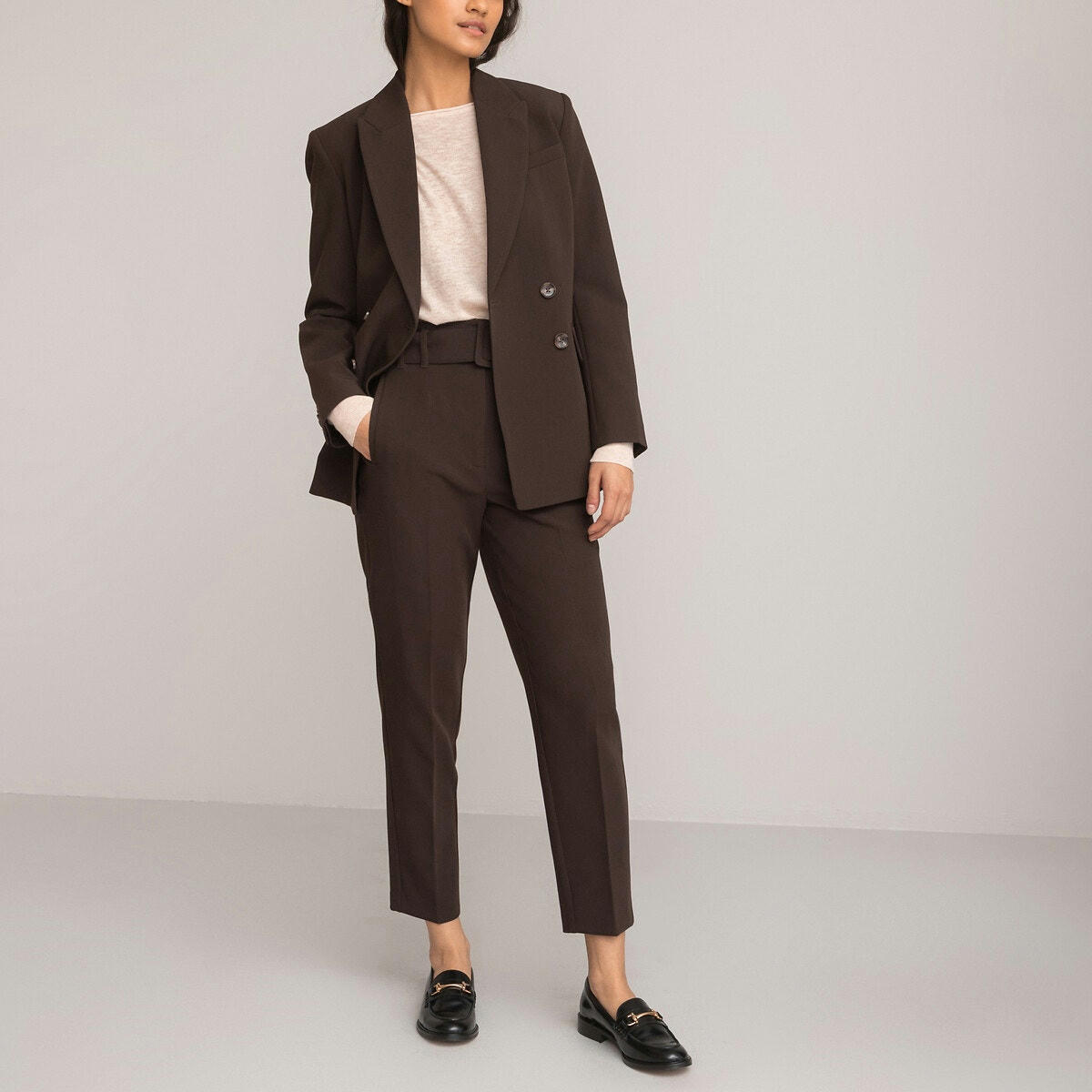 Pantalon cigarette, avec ceinture
