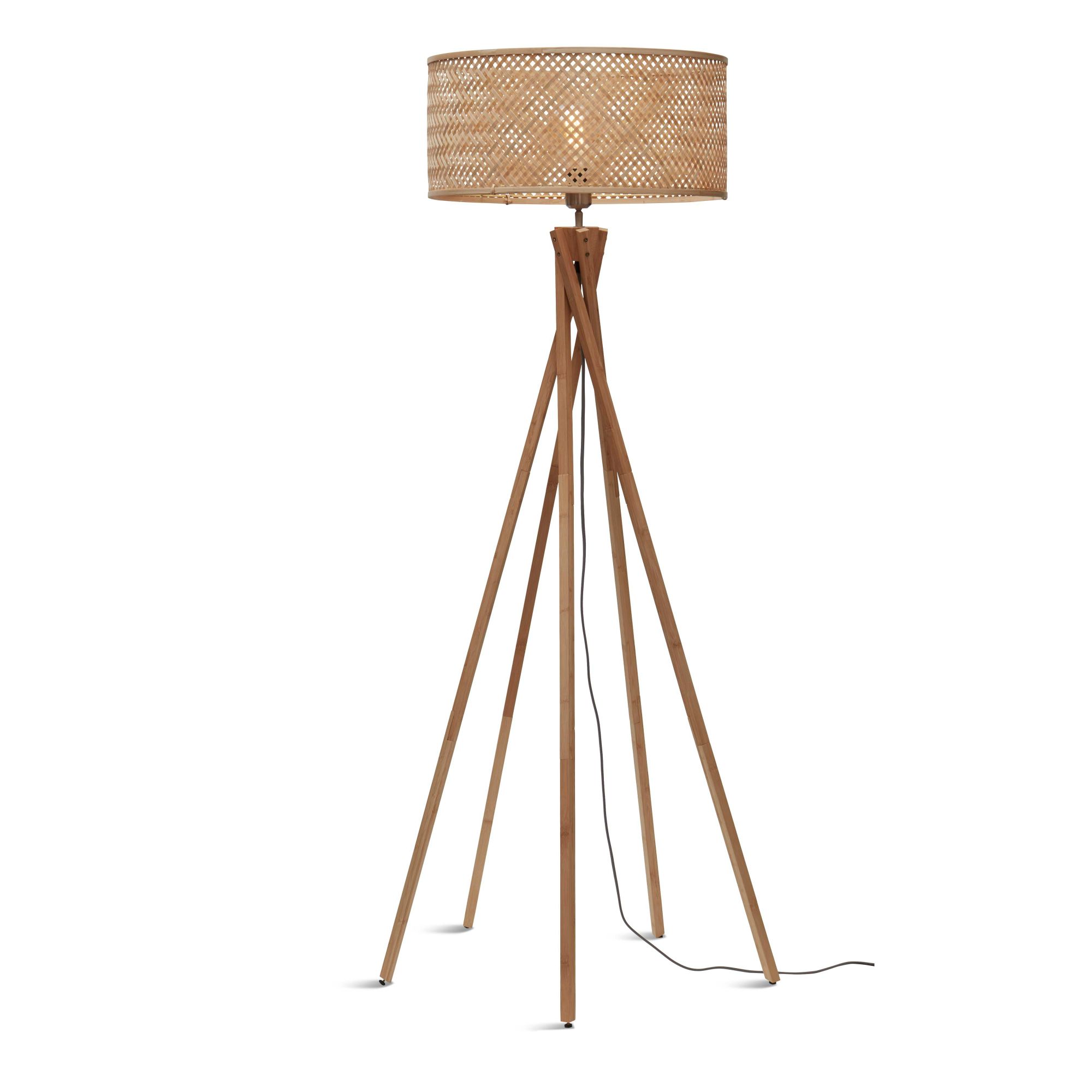 GOOD&MOJO vloerlamp Java - bruin - Ø50cm