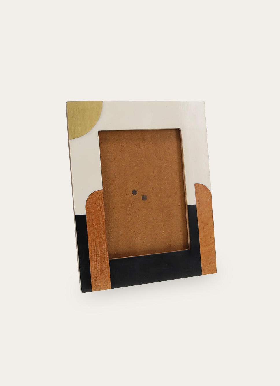 CADRE à POSER STYLE MARQUETERIE MULTICOLORE/ECRU