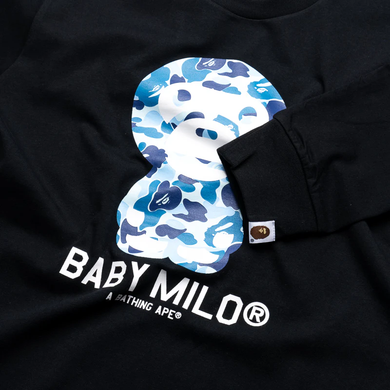 A Bathing Ape ABC Camo Baby Milo L/S Tee - Black/Blue