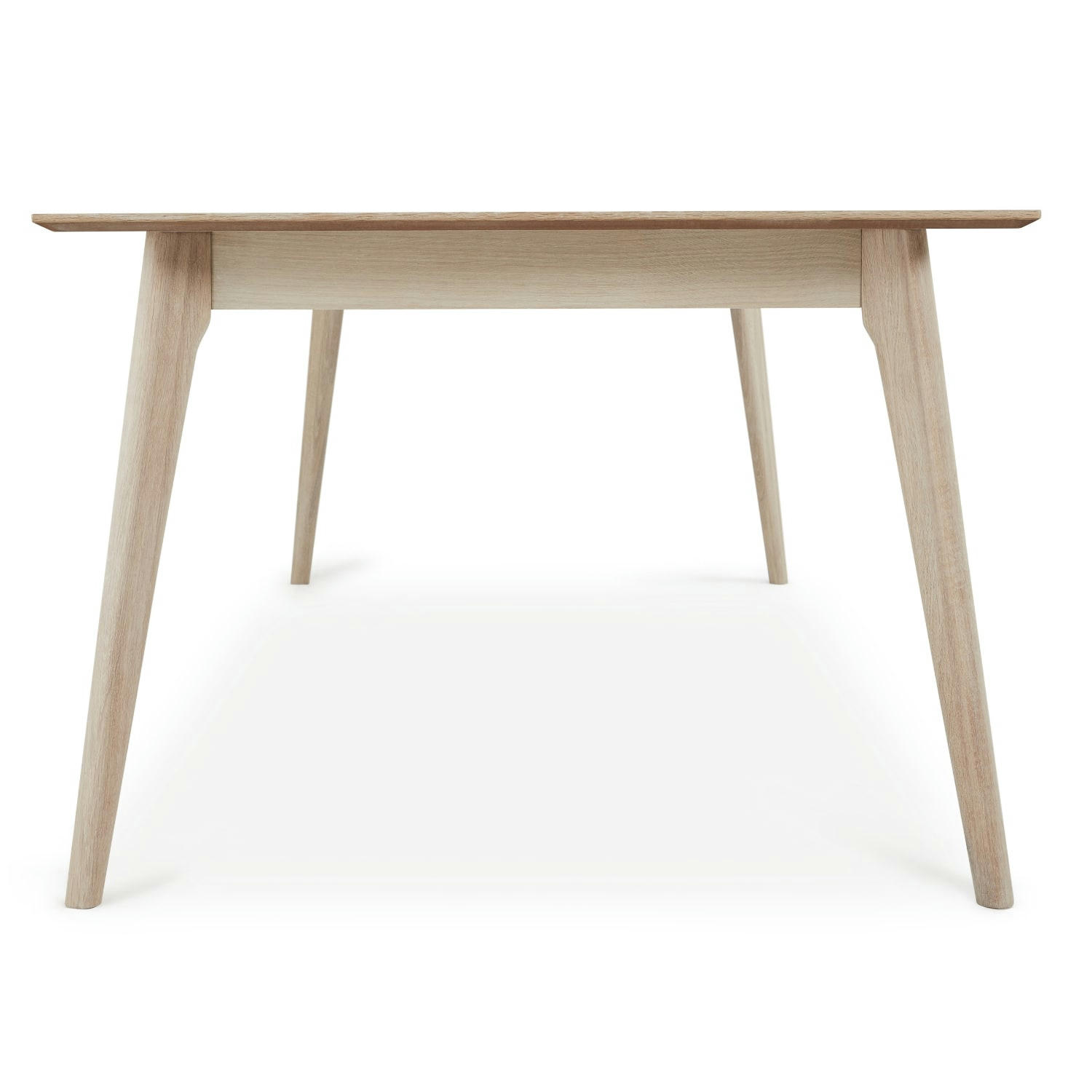 PORTO - Table à manger extensible 6 personnes L220 en chêne massif clair