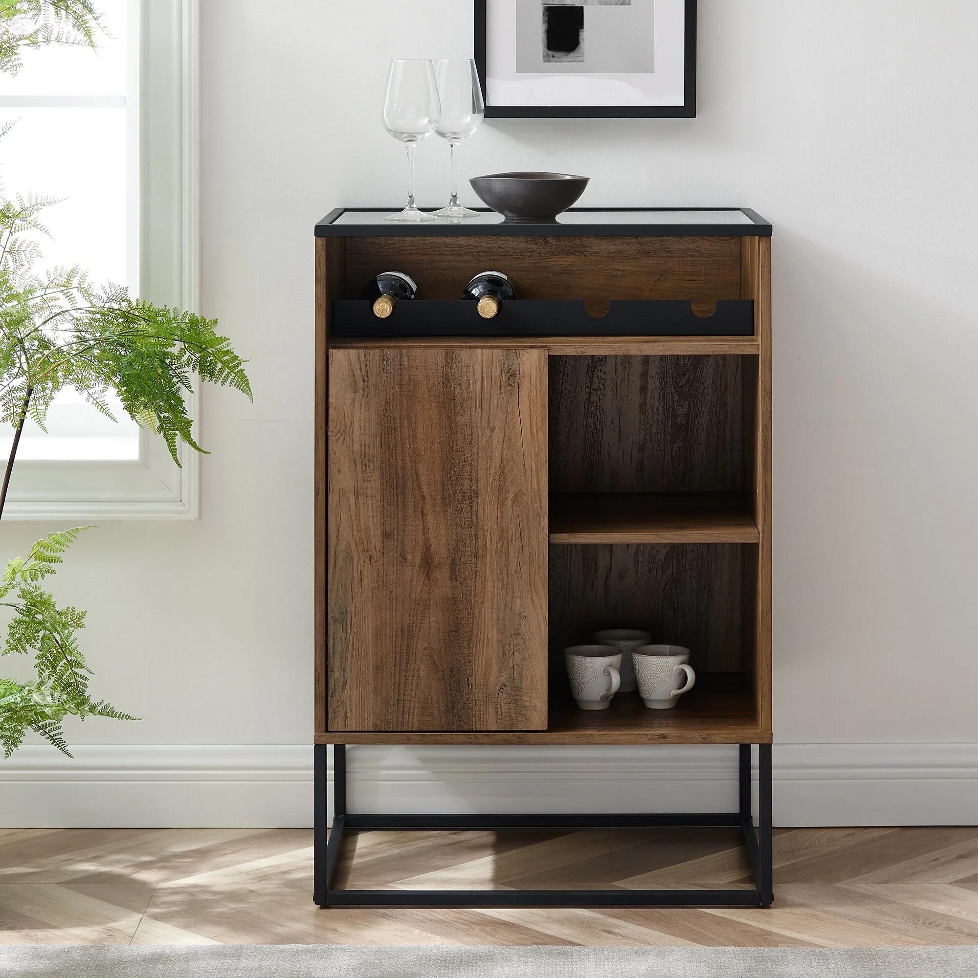 Middlebrook Designs Glass Top, 1-Door Bar Cabinet