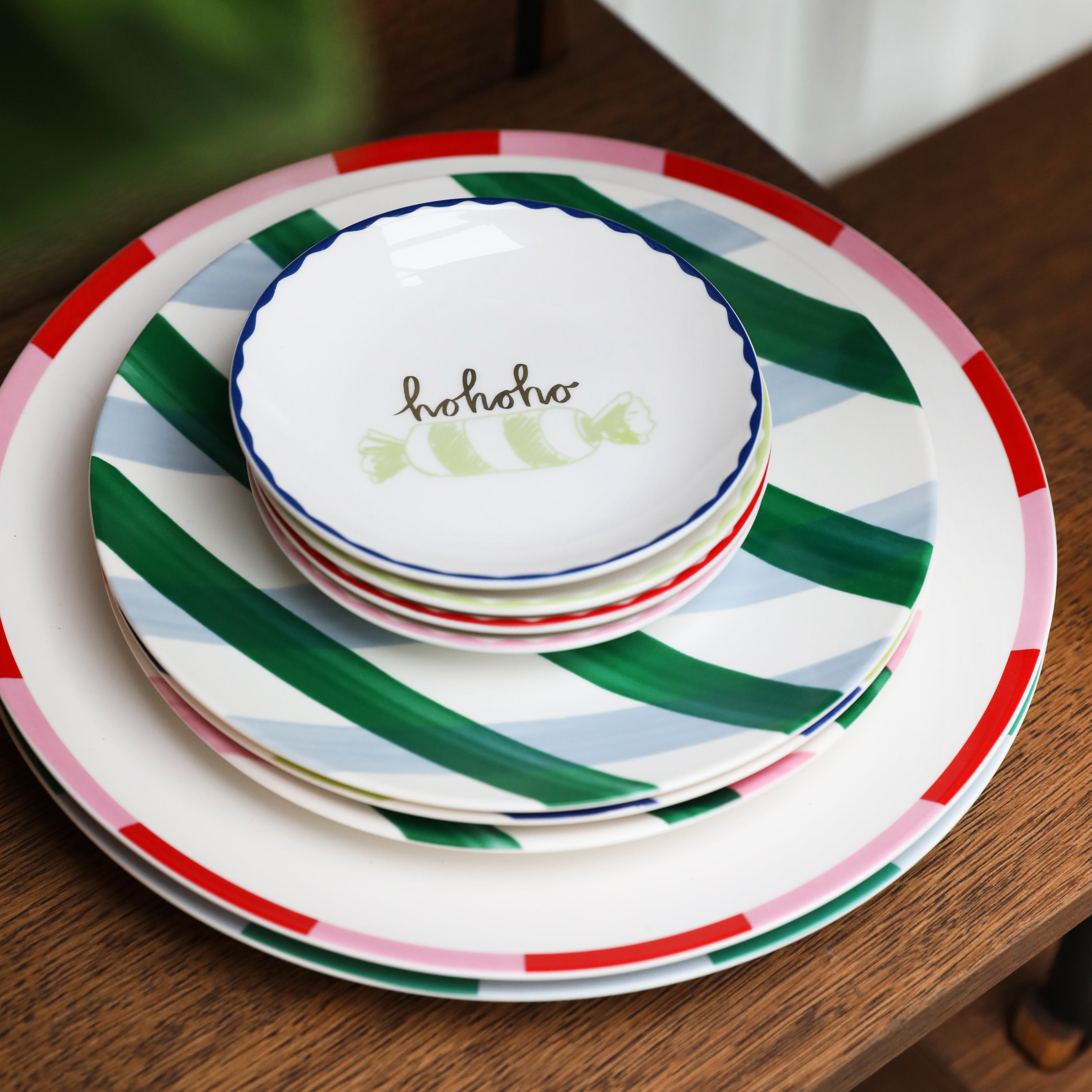 &k amsterdam Bliss Bord Ø 27 cm - Groen - Set van 2
