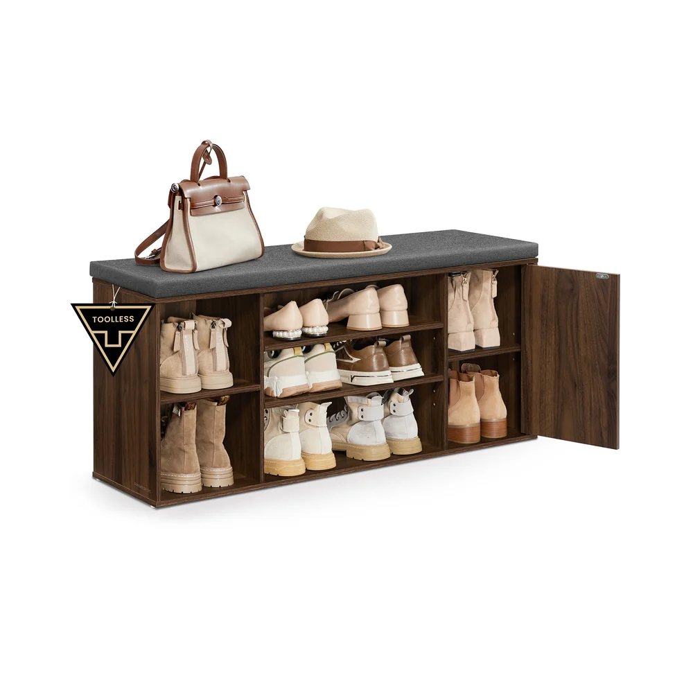 Banc à chaussures avec rangement pratique pour entrée