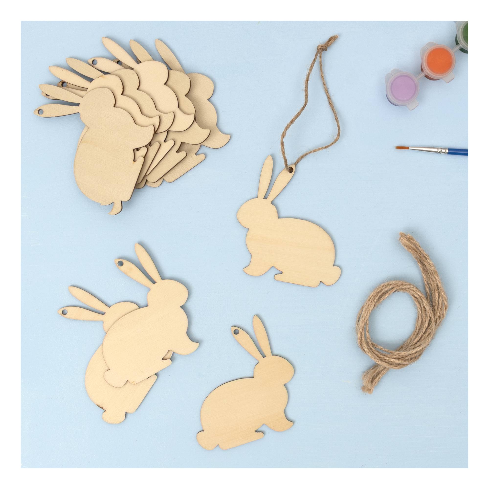 Wooden Bunnies 8cm 10 Pack